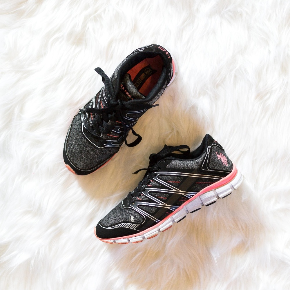 Black & Pink U.S. Polo Assn. Athletic Shoes